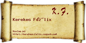 Kerekes Félix névjegykártya